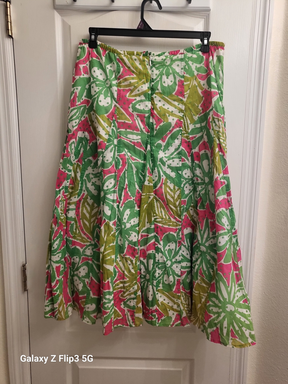 Vintage Designer Collection Tropical Floral Skirt - Bright Pink & Green Skirt - Picture 6 of 12